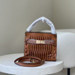 TORY BURCH LEE RADZIWILL LASER-CUT PETITE DOUBLE BAG